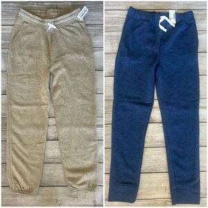NWT Old Navy Kids Unisex Boys Blue Beige Sweat Pants Joggers Size Large 10 12